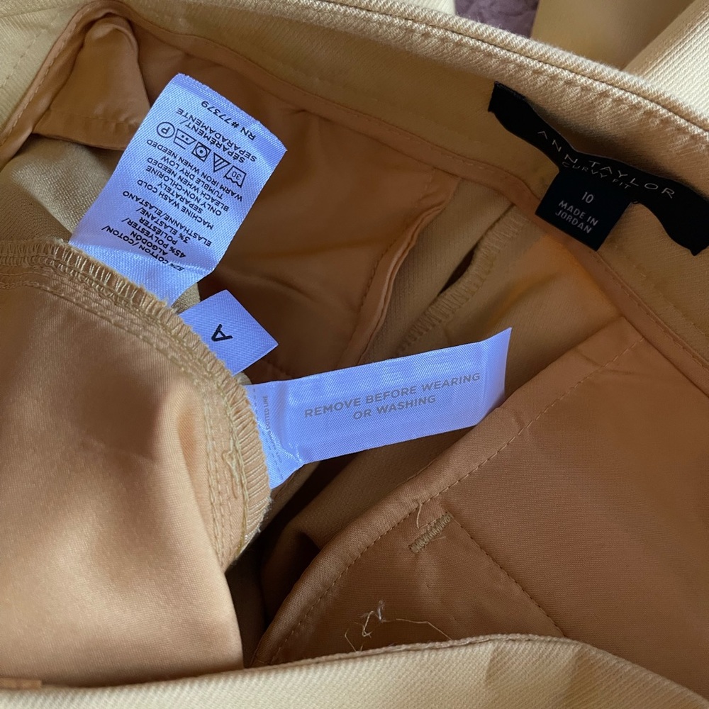 Ann Taylor Yellow Cropped Wide-Leg Pants - Picture 2 of 8